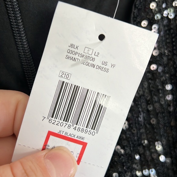 NWT Guess Shanti Sequin Dress Black sz L - Picture 3 of 8